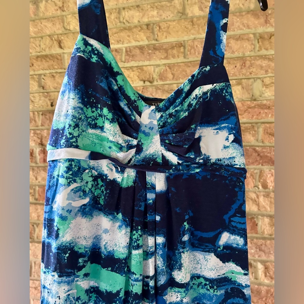 TART Lynelle Blue Wave Maxi Dress Modal Stretch Sleeveless Dress Comfort | Sz M - Picture 9 of 11